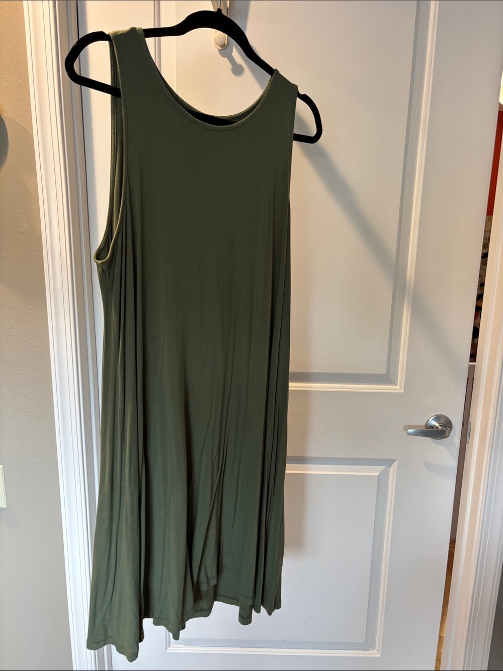 Old Navy Olive Green Sleeveless Scoop Neck swing Dress
